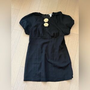 H&M Black Mini Dress with Gold Accents